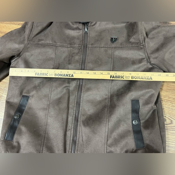 F Collection Sz. L Men's Italian Faux Suede & Leather Jacket  (never worn). - Picture 5 of 15